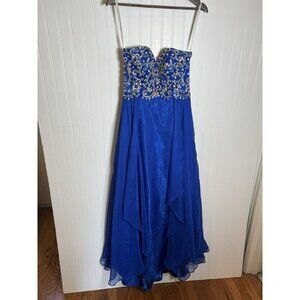 Strapless Beaded Formal Gown Size 6 Royal Blue Prom Wedding by Cinderella